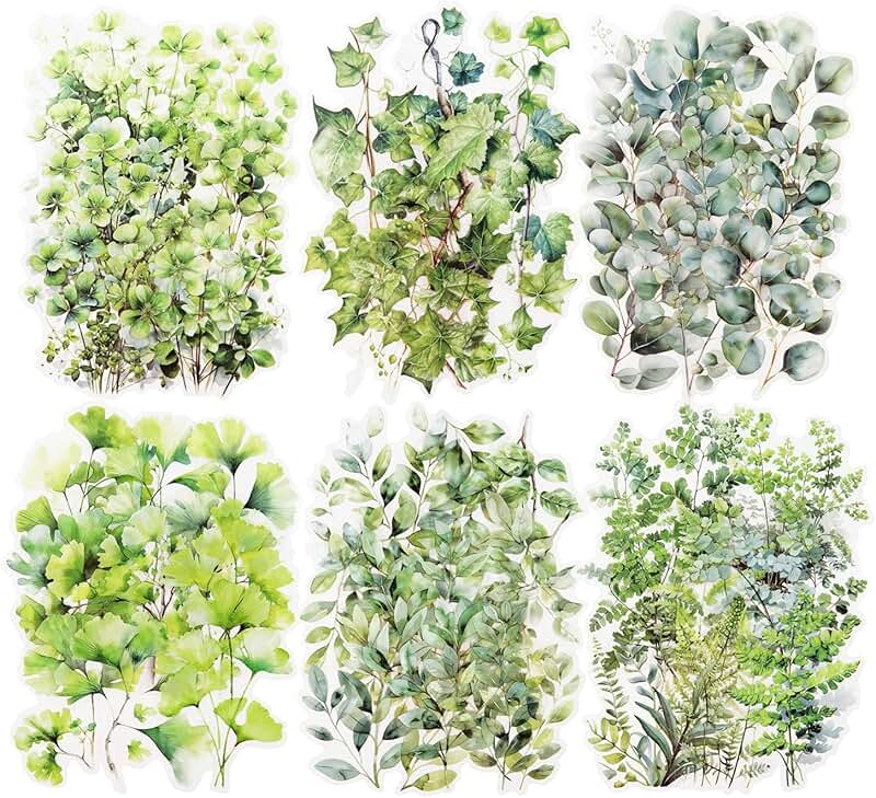 120 Botanical Leaf Stickers for Crafts and Journals