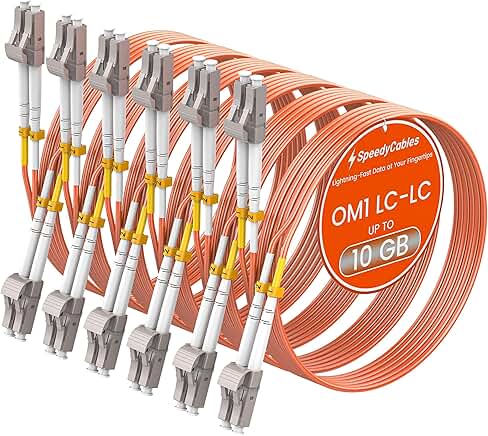 5m LC to LC Multimode Fiber Patch Cable, 6-Pack