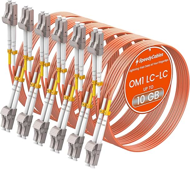 5m LC to LC Multimode Fiber Patch Cable, 6-Pack