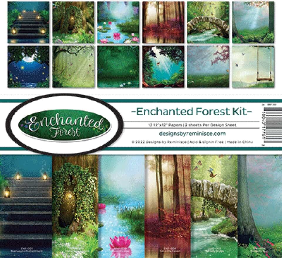 Enchanted Forest Scrapbook Kit, White, 12x12 inches