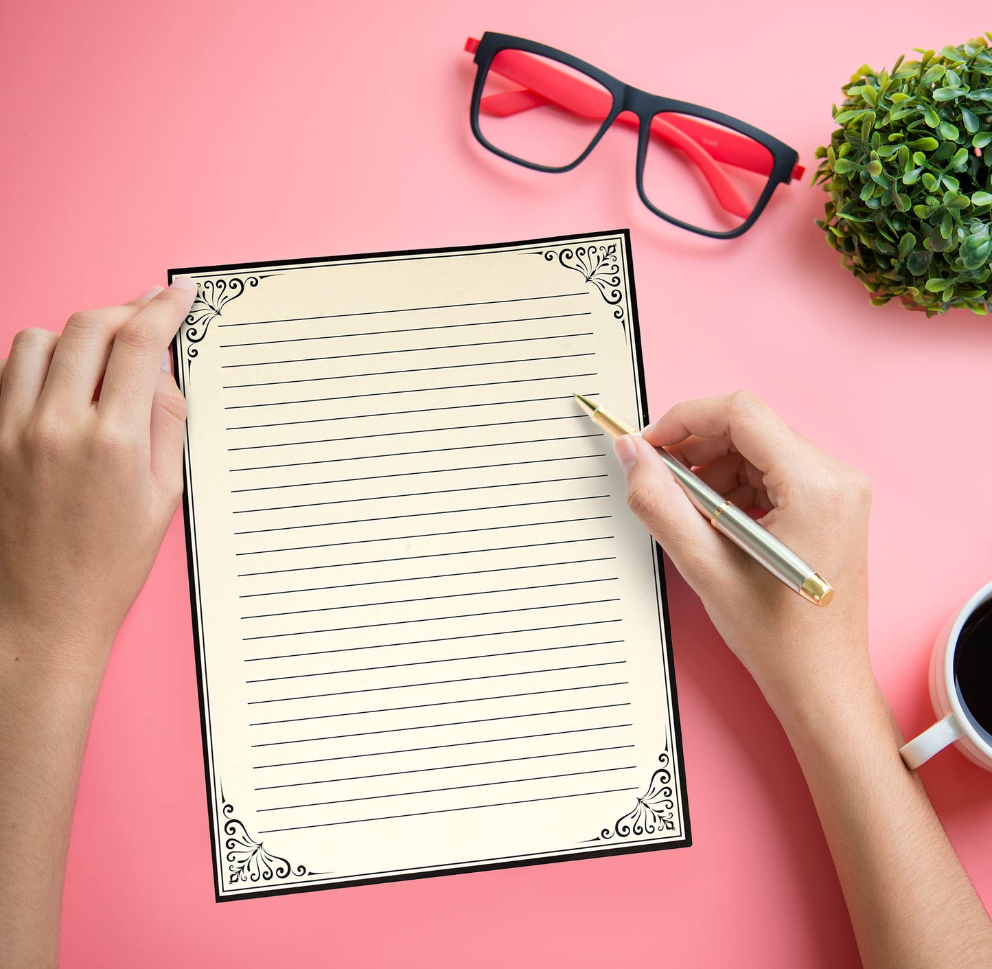 Vintage Cream Lined Stationery Sheets for Writing