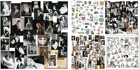 Set of 5 Junk Journal Supplies with Translucent Stickers