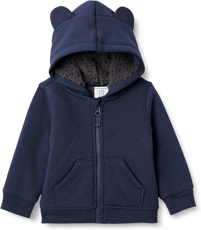 Unisex Baby Sherpa Lined Full Zipper Hoodie