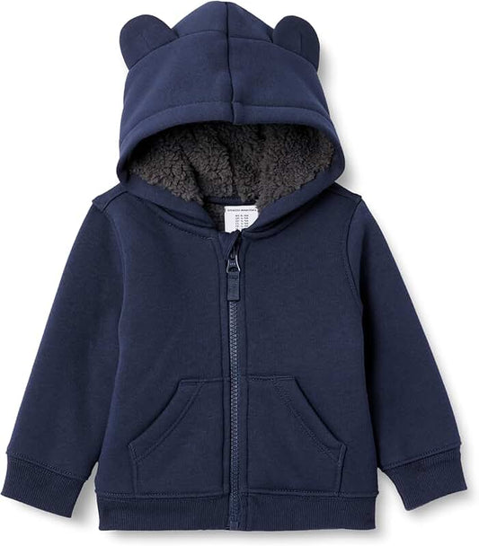 Unisex Baby Sherpa Lined Full Zipper Hoodie