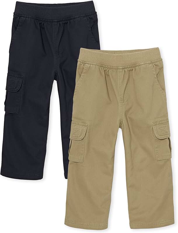 Baby boys toddler pull-on chino cargo pants, 2-pack
