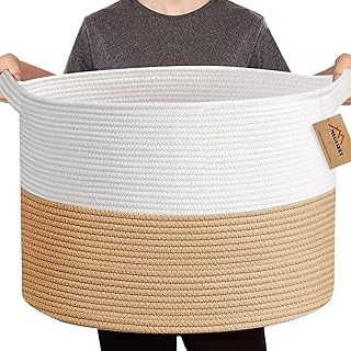 Large Cotton Rope Storage Basket for Toys and Laundry