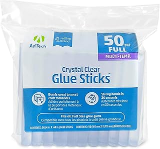 Full-Size Hot Glue Sticks for Crafting, 50 Pieces