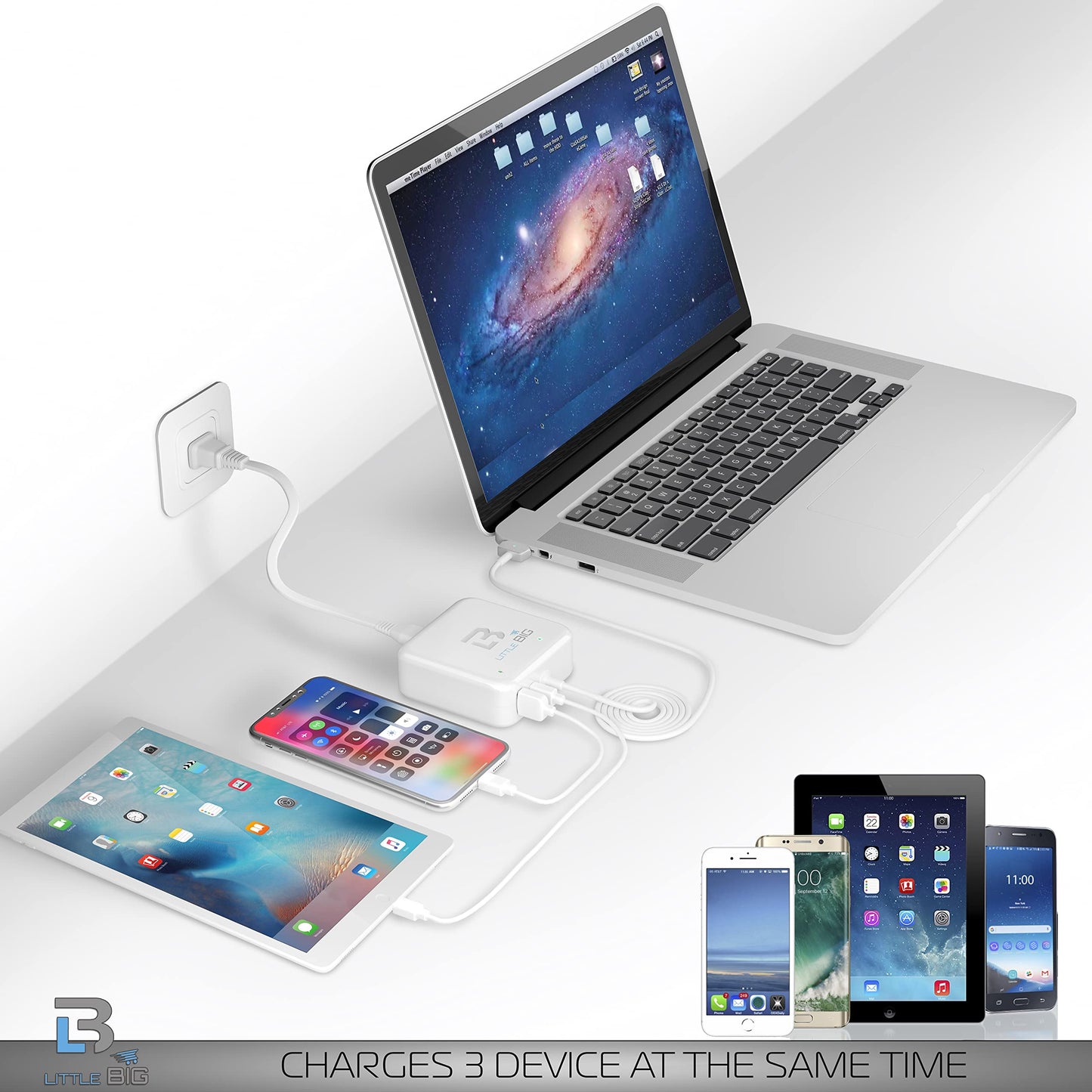 Multidevice Charger Compatible with Mac Book Pro 60w Ttip Magnetic Connector, Replacement Charger for Mac Book Pro Late 2012, 2013, 2014, and 2015. with Build-in Additional Charging Ports