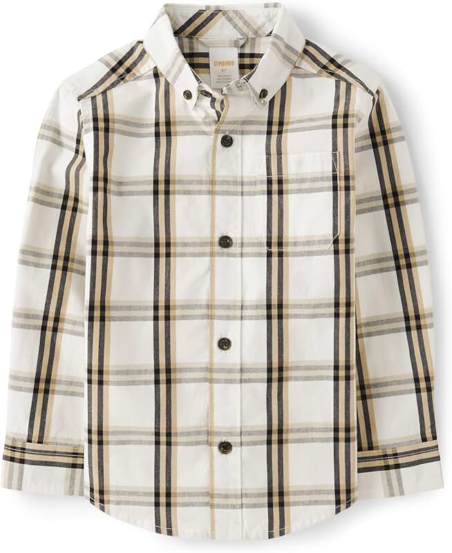 Toddler Long Sleeve Plaid Button-Up Shirts