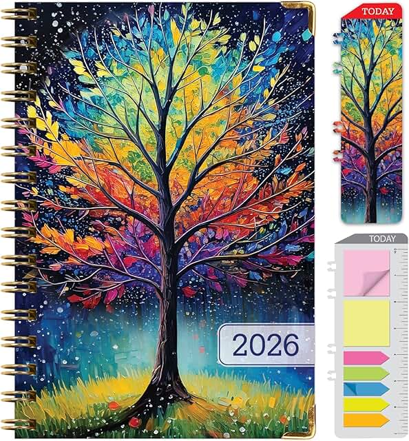 2026 Daily Weekly Monthly Planner with Bookmark and Notes