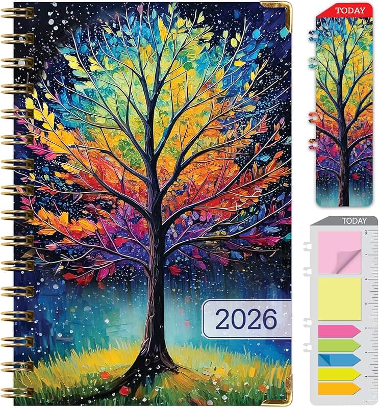 2026 Daily Weekly Monthly Planner with Bookmark and Notes