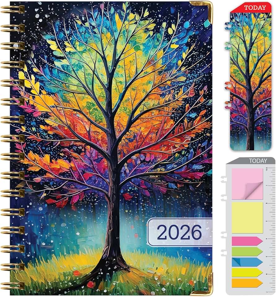 2026 Daily Weekly Monthly Planner with Bookmark and Notes