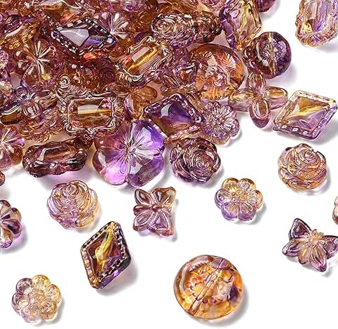260pcs Assorted Purple Beads for Jewelry Making