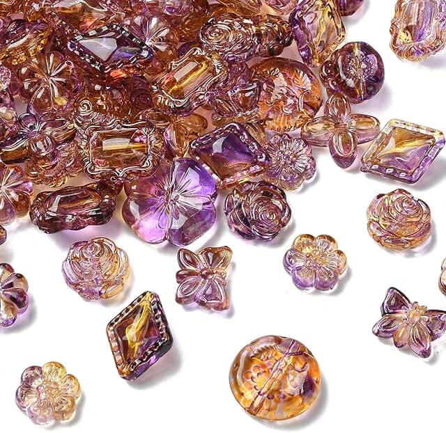 260pcs Assorted Purple Beads for Jewelry Making