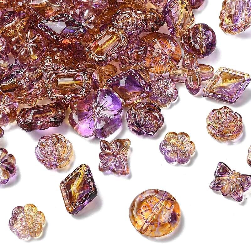 260pcs Assorted Purple Beads for Jewelry Making