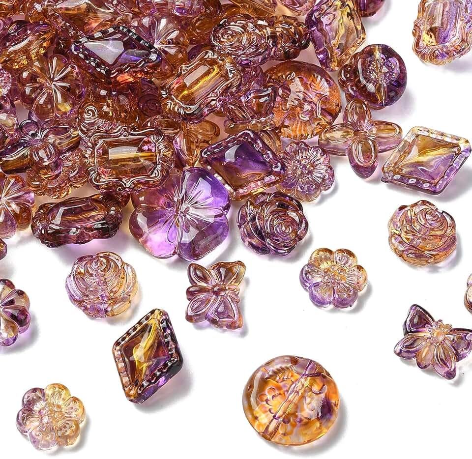 260pcs Assorted Purple Beads for Jewelry Making