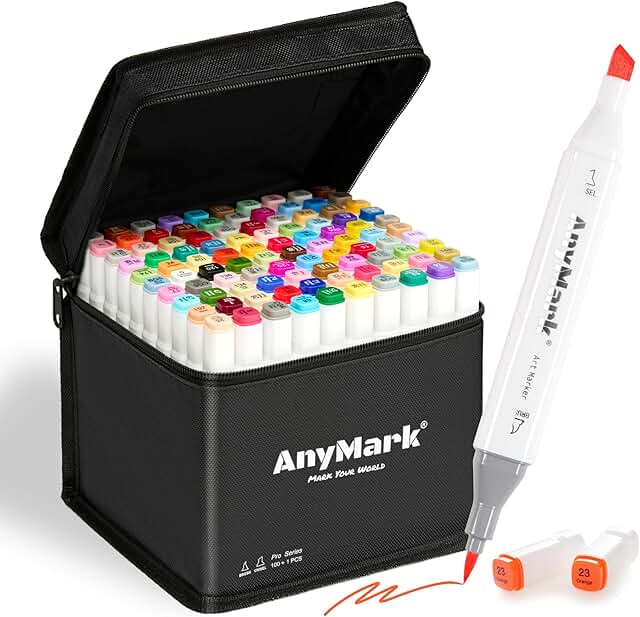 Alcohol Markers Set with 102 Colors and Case