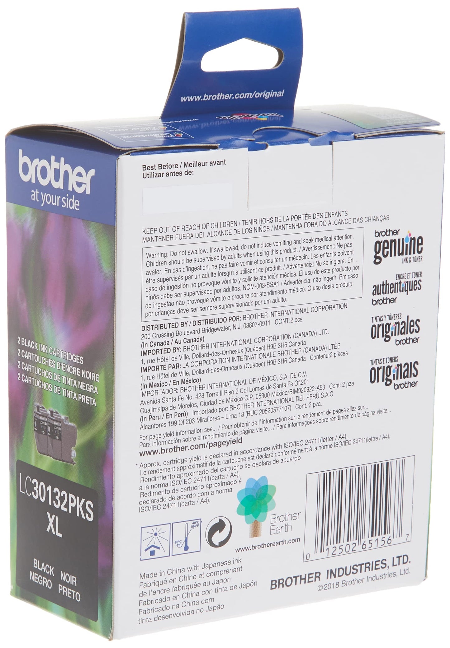 Genuine LC30132PKS 2-Pack High Yield Black Ink Cartridges, Page Yield Up to 400 Pages/Cartridge, LC3013