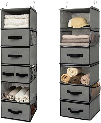 Bundle of hanging closet organizers and storage shelves