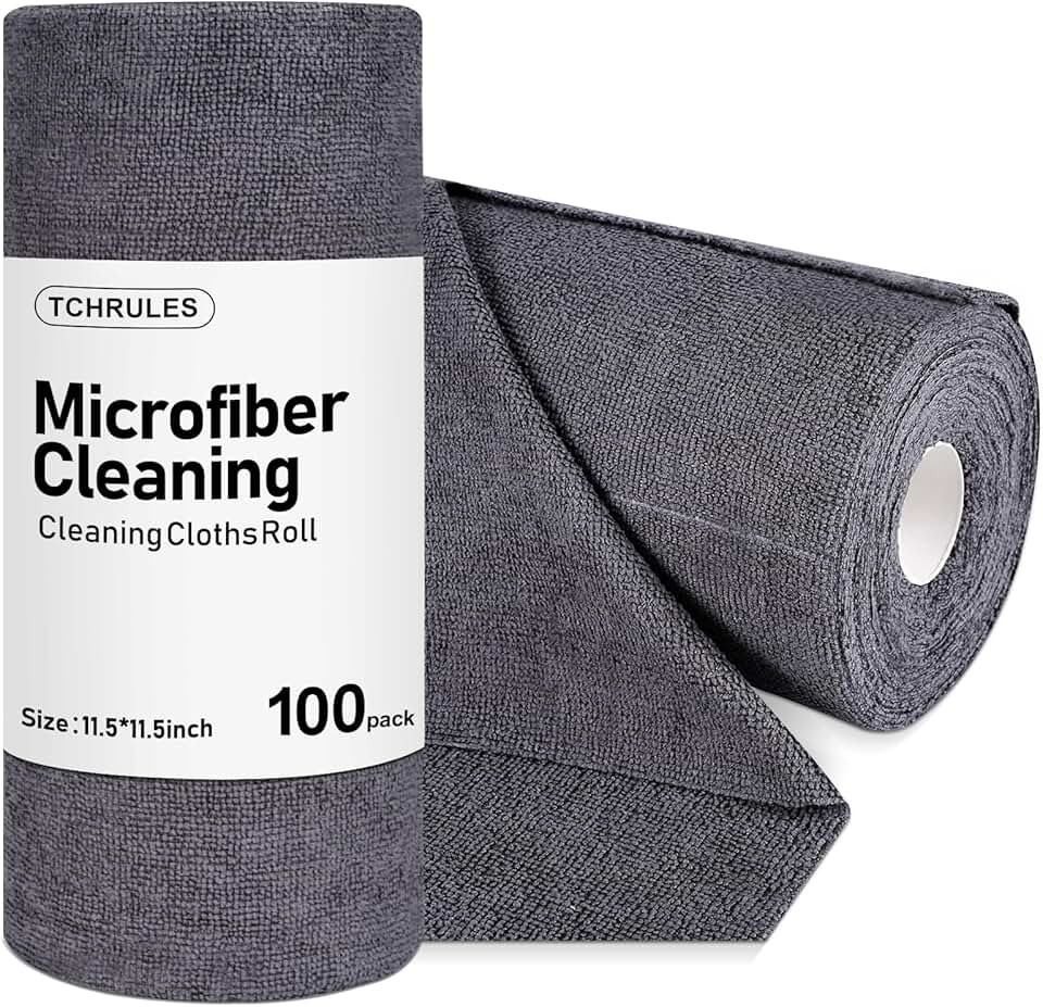 100 Reusable Microfiber Cleaning Cloths, 11.5x11.5 Inch