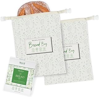 Reusable Beeswax Bread Bags for Fresh Sourdough, 2 Pack