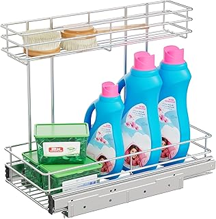 Pull-Out Under Sink Organizer, 2 Tiers, Chrome