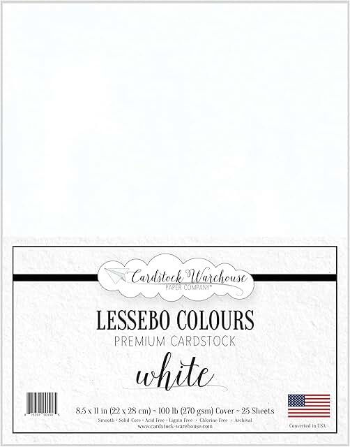 White Matte Cardstock, 8.5 x 11", 25 Sheets