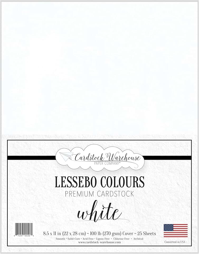 White Matte Cardstock, 8.5 x 11", 25 Sheets