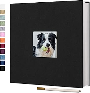 Large Linen Photo Album with 40 Pages and Pen