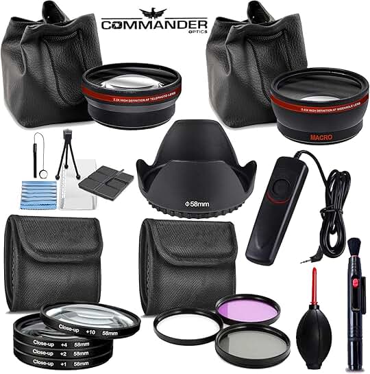 58mm Wide and Telephoto Lens Accessory Kit with Filters