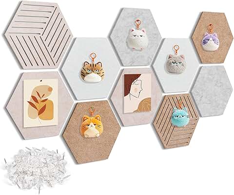 Hexagon Cork Bulletin Board Tiles, 10 Pack