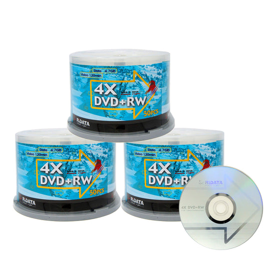 150 Pack Silver DVD+RW 4.7GB Rewritable Discs