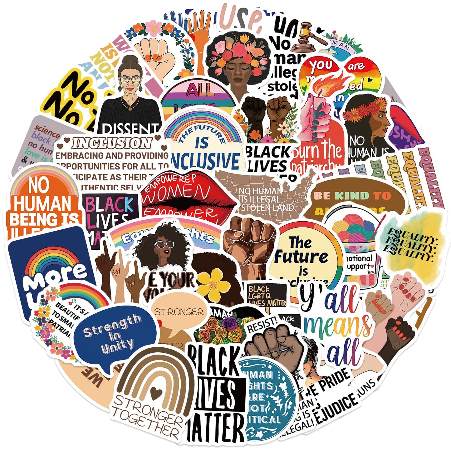 50-Pack Social Justice and Equality Stickers