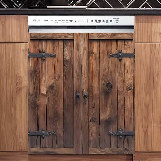 Vintage Wooden Door Magnet Cover for Appliances