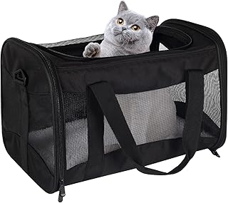 Portable Cat and Dog Travel Carrier with Fleece Pad