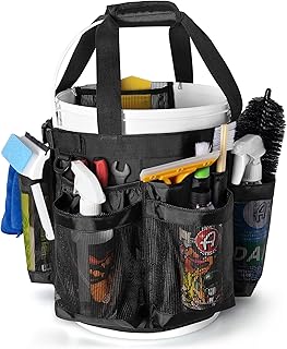 5 Gallon Bucket Organizer with Hooks and Mesh Pockets