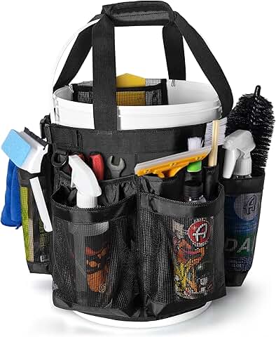 5 Gallon Bucket Organizer with Hooks and Mesh Pockets