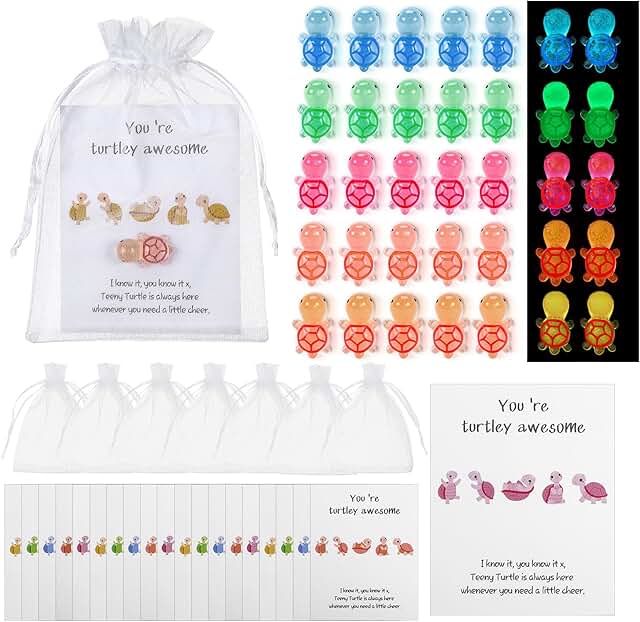 Set of 100 Inspirational Thank You Cards with Turtle Figures