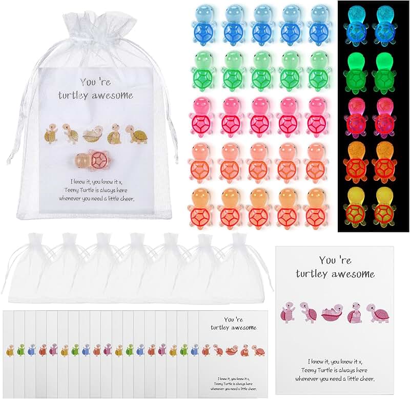 Set of 100 Inspirational Thank You Cards with Turtle Figures