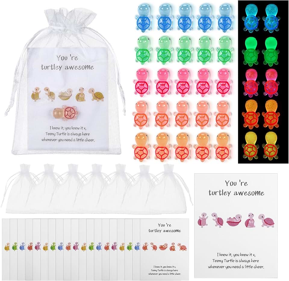 Set of 100 Inspirational Thank You Cards with Turtle Figures