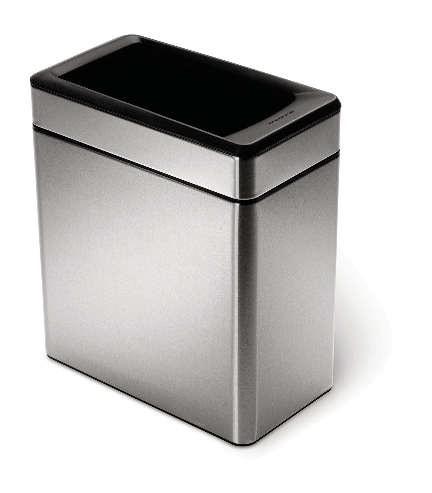 10 Liter  2.6 lon Profile Open Trash Can, Brushed Stainless Steel