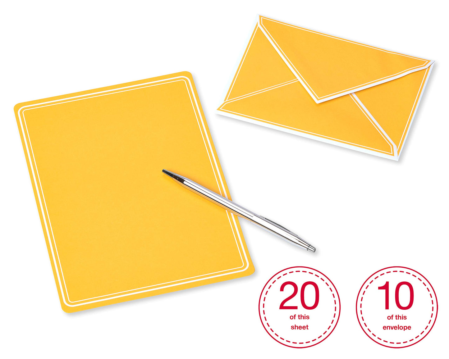 Pastel Stationery Sheets and Colored Envelopes, 80 Count