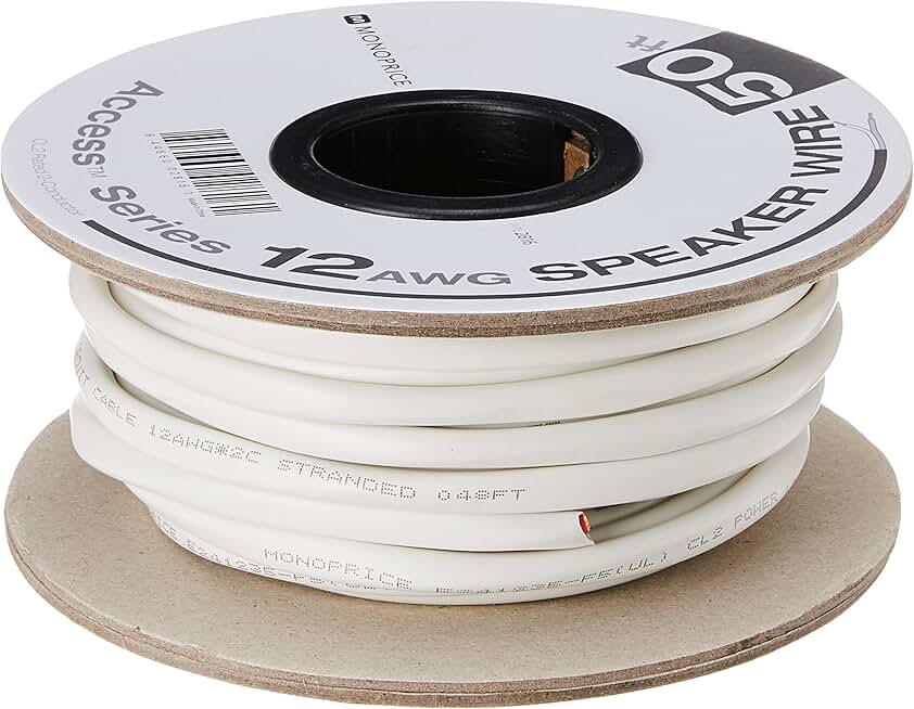 2 Conductor 12AWG Speaker Wire, 50 Feet