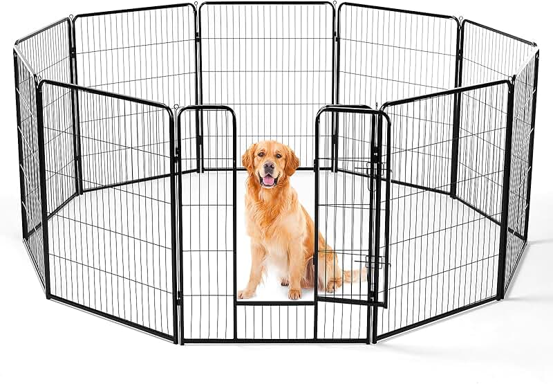 Indoor and outdoor dog playpen with door