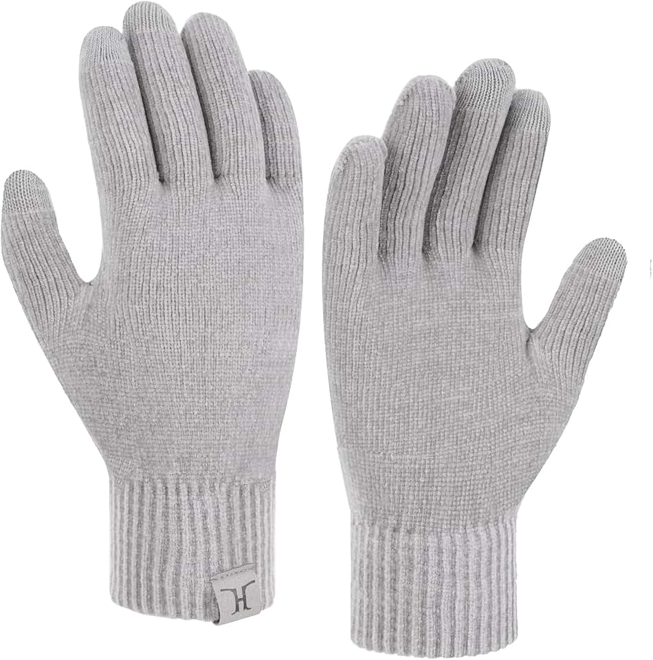 Women's Warm Touch Screen Knit Gloves for Cold Weather