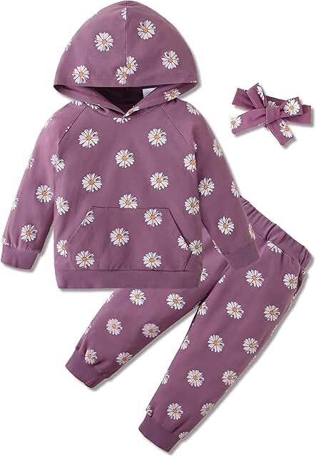 Toddler Girl Long Sleeve Hoodie and Pants Outfit