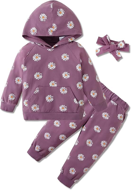 Toddler Girl Long Sleeve Hoodie and Pants Outfit