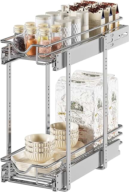 Pull Out Cabinet Organizer with 2 Tiers