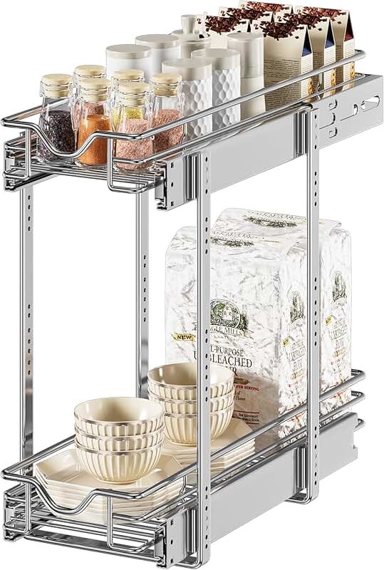 Pull Out Cabinet Organizer with 2 Tiers