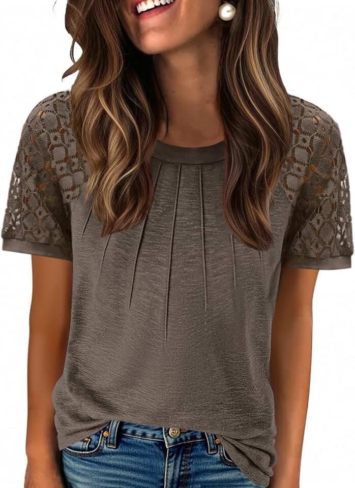 Women's Lace Short Sleeve Summer Top